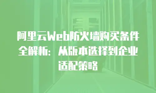 阿里云Web防火墙购买条件全解析：从版本选择到企业适配策略