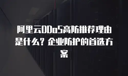 阿里云DDoS高防推荐理由是什么？企业防护的首选方案
