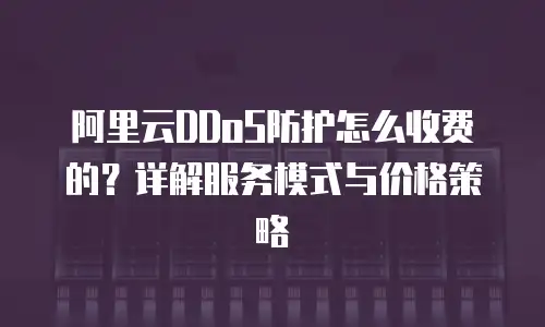 阿里云DDoS防护怎么收费的？详解服务模式与价格策略
