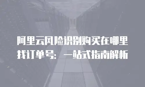 阿里云风险识别购买在哪里找订单号：一站式指南解析