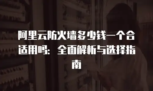 阿里云防火墙多少钱一个合适用吗：全面解析与选择指南
