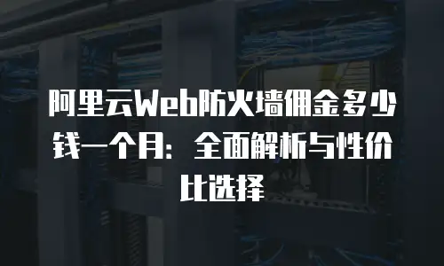阿里云Web防火墙佣金多少钱一个月：全面解析与性价比选择