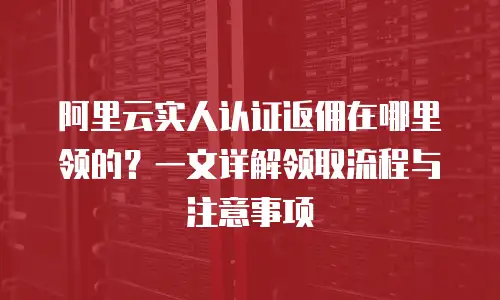 阿里云实人认证返佣在哪里领的？一文详解领取流程与注意事项