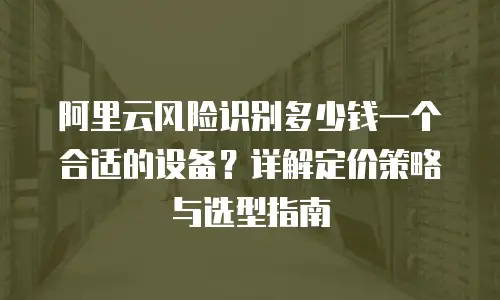阿里云风险识别多少钱一个合适的设备？详解定价策略与选型指南