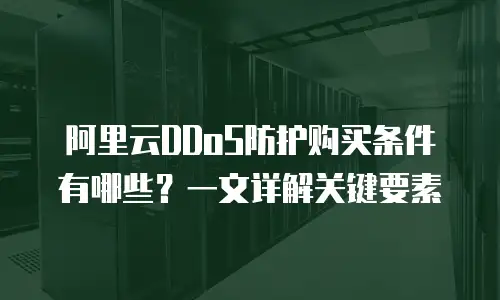 阿里云DDoS防护购买条件有哪些？一文详解关键要素