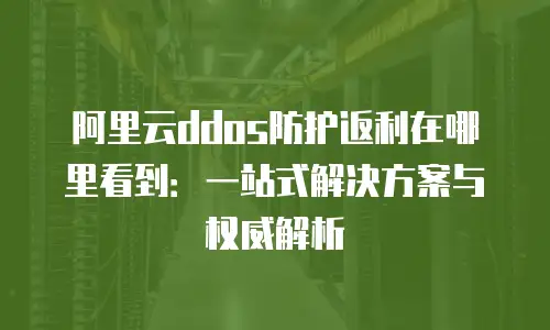 阿里云ddos防护返利在哪里看到：一站式解决方案与权威解析