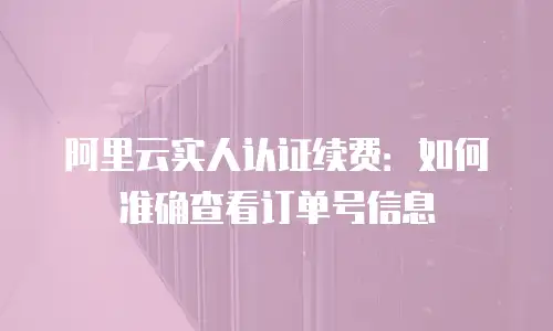 阿里云实人认证续费：如何准确查看订单号信息