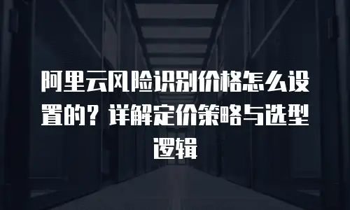 阿里云风险识别价格怎么设置的？详解定价策略与选型逻辑