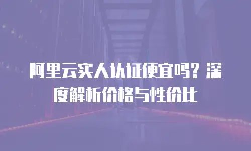 阿里云实人认证便宜吗？深度解析价格与性价比