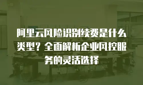 阿里云风险识别续费是什么类型？全面解析企业风控服务的灵活选择