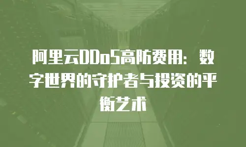 阿里云DDoS高防费用：数字世界的守护者与投资的平衡艺术
