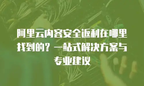 阿里云内容安全返利在哪里找到的？一站式解决方案与专业建议