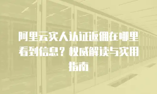 阿里云实人认证返佣在哪里看到信息？权威解读与实用指南