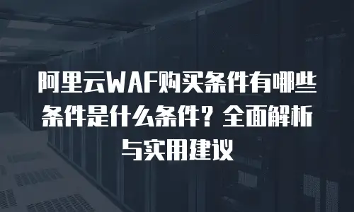 阿里云WAF购买条件有哪些条件是什么条件？全面解析与实用建议