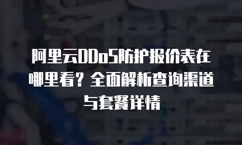 阿里云DDoS防护报价表在哪里看？全面解析查询渠道与套餐详情