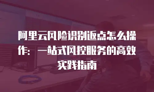 阿里云风险识别返点怎么操作：一站式风控服务的高效实践指南