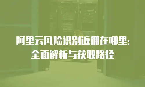 阿里云风险识别返佣在哪里：全面解析与获取路径