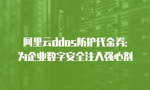 阿里云ddos防护代金券：为企业数字安全注入强心剂