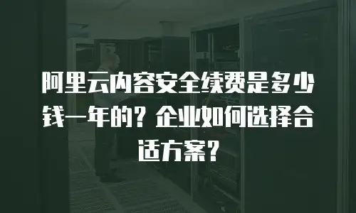 阿里云内容安全续费是多少钱一年的？企业如何选择合适方案？