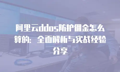 阿里云ddos防护佣金怎么算的：全面解析与实战经验分享