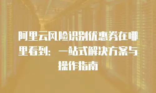 阿里云风险识别优惠券在哪里看到：一站式解决方案与操作指南