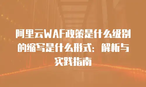 阿里云WAF政策是什么级别的缩写是什么形式：解析与实践指南