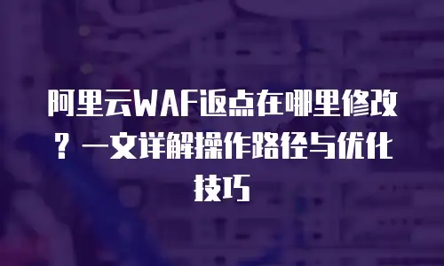 阿里云WAF返点在哪里修改？一文详解操作路径与优化技巧