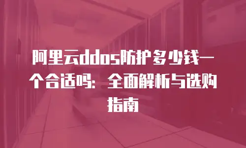 阿里云ddos防护多少钱一个合适吗：全面解析与选购指南