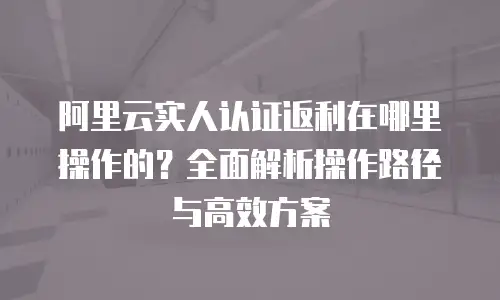 阿里云实人认证返利在哪里操作的？全面解析操作路径与高效方案