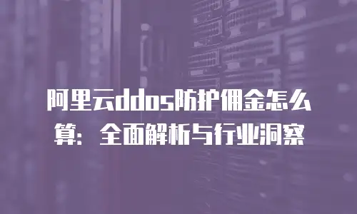 阿里云ddos防护佣金怎么算：全面解析与行业洞察