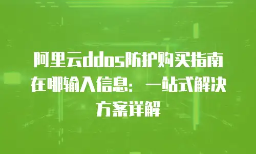 阿里云ddos防护购买指南在哪输入信息：一站式解决方案详解