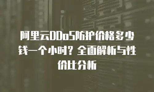 阿里云DDoS防护价格多少钱一个小时？全面解析与性价比分析