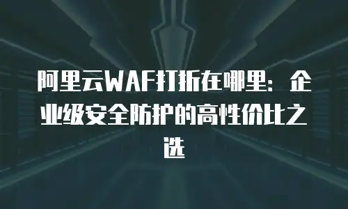 阿里云WAF打折在哪里：企业级安全防护的高性价比之选