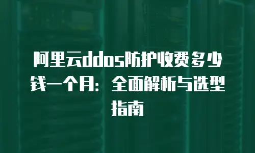 阿里云ddos防护收费多少钱一个月：全面解析与选型指南