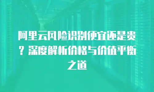 阿里云风险识别便宜还是贵？深度解析价格与价值平衡之道