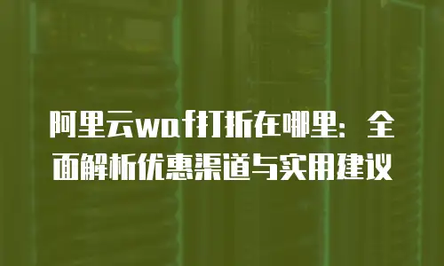 阿里云waf打折在哪里：全面解析优惠渠道与实用建议