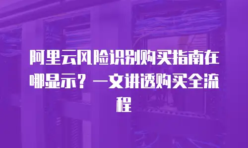 阿里云风险识别购买指南在哪显示？一文讲透购买全流程