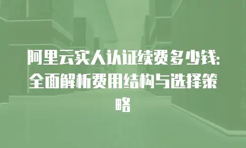 阿里云实人认证续费多少钱：全面解析费用结构与选择策略
