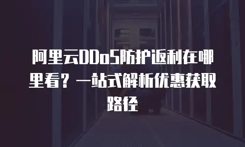 阿里云DDoS防护返利在哪里看？一站式解析优惠获取路径