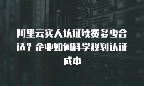 阿里云实人认证续费多少合适？企业如何科学规划认证成本