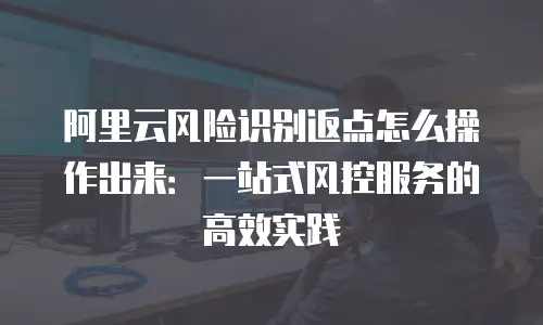 阿里云风险识别返点怎么操作出来：一站式风控服务的高效实践