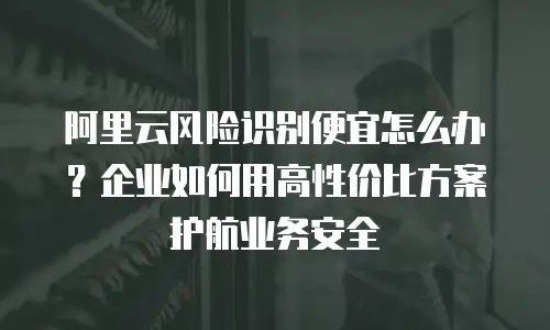 阿里云风险识别便宜怎么办？企业如何用高性价比方案护航业务安全