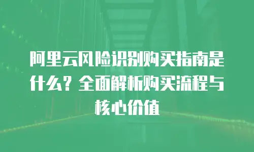 阿里云风险识别购买指南是什么？全面解析购买流程与核心价值