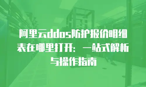 阿里云ddos防护报价明细表在哪里打开：一站式解析与操作指南