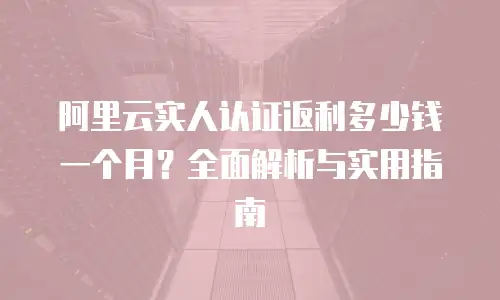 阿里云实人认证返利多少钱一个月？全面解析与实用指南