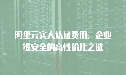 阿里云实人认证费用：企业级安全的高性价比之选