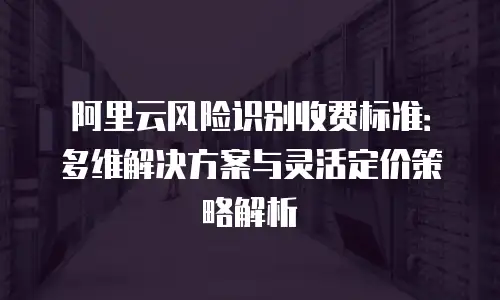 阿里云风险识别收费标准：多维解决方案与灵活定价策略解析
