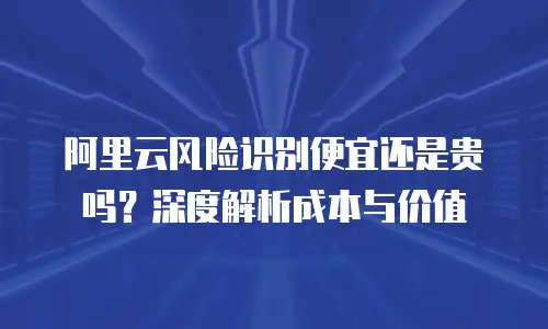 阿里云风险识别便宜还是贵吗？深度解析成本与价值