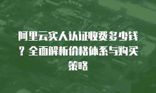 阿里云实人认证收费多少钱？全面解析价格体系与购买策略