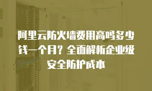 阿里云防火墙费用高吗多少钱一个月？全面解析企业级安全防护成本